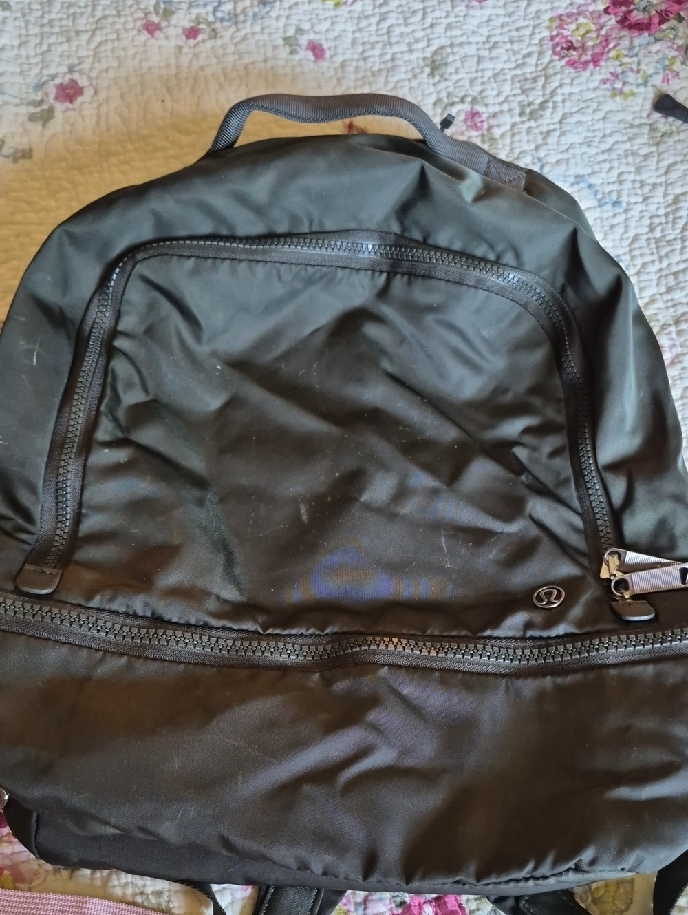 lululemon athletica Dark Green Backpack with Front Zip Pocket